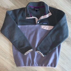 Patagonia Snap T Synchilla Fleece Women's Size Small Gray Purple